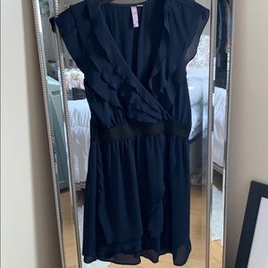 Navy blue ruffled dress